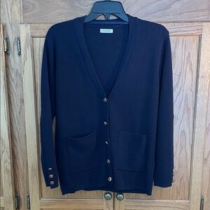 DAMART Women's Navy Blue Cardigan Sweater